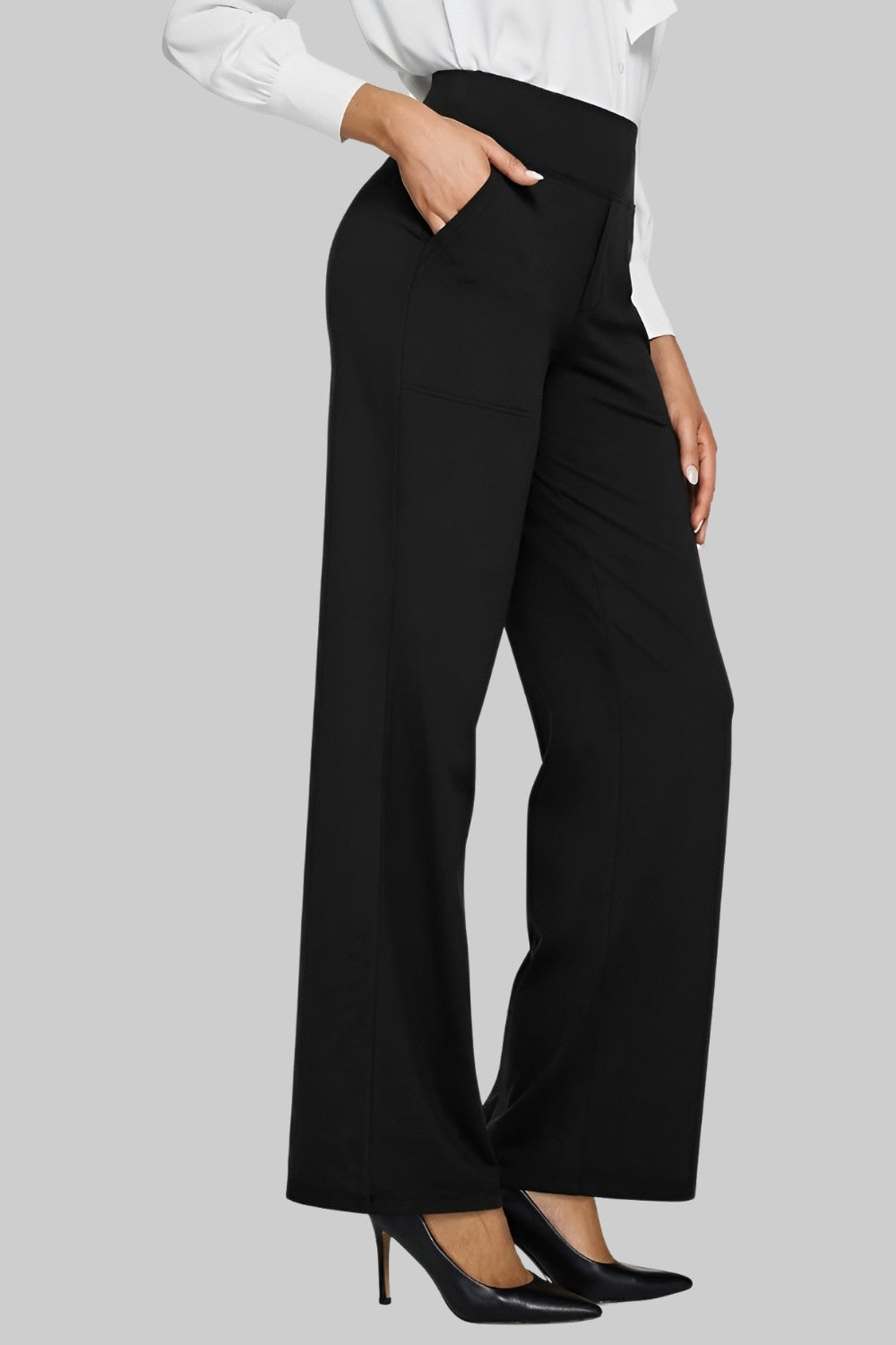 Capucine - Women's Trousers with High Waist and Wide Leg - photo 5