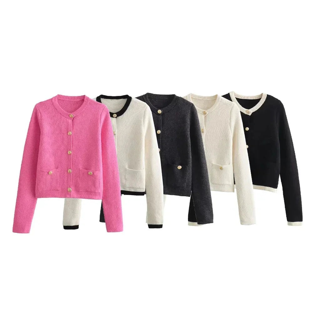 Talia - Women's chic knitted cardigan with buttons - photo 8