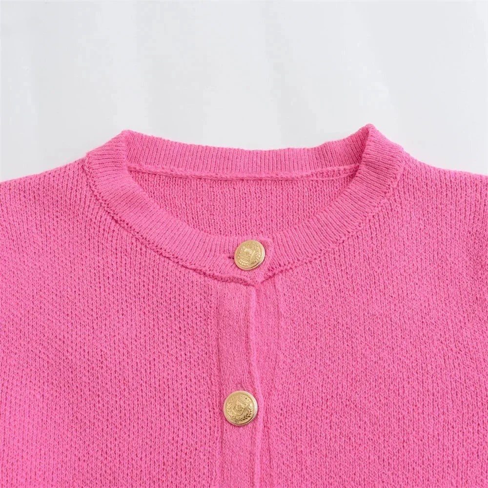 Talia - Women's chic knitted cardigan with buttons - photo 11