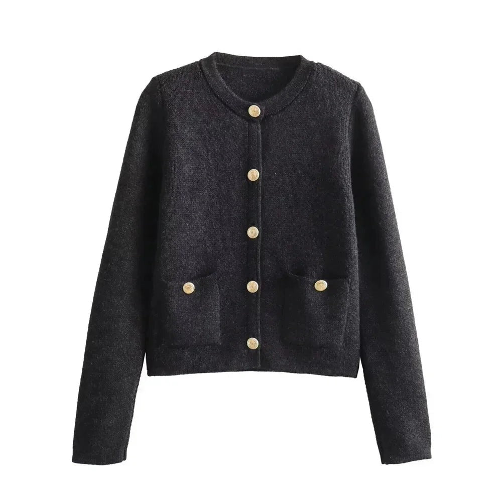 Talia - Women's chic knitted cardigan with buttons - photo 5