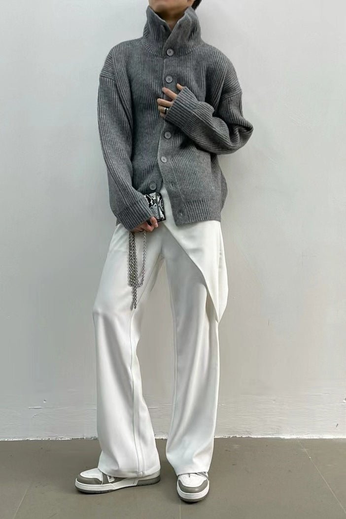 Caroline - Women's Ribbed Cardigan with Ruching and Button Front - photo 4