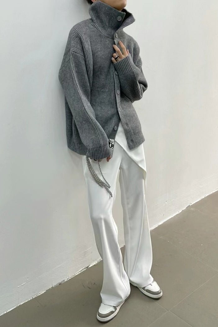 Caroline - Women's Ribbed Cardigan with Ruching and Button Front - photo 5