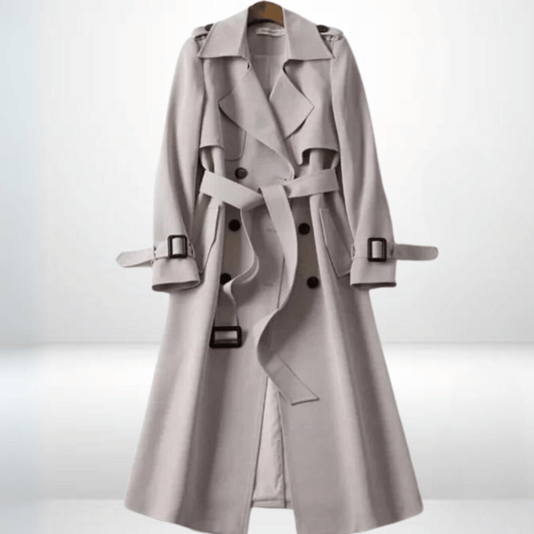Cathleen - Women's Oversized Trench Coat with Side Pockets - photo 4
