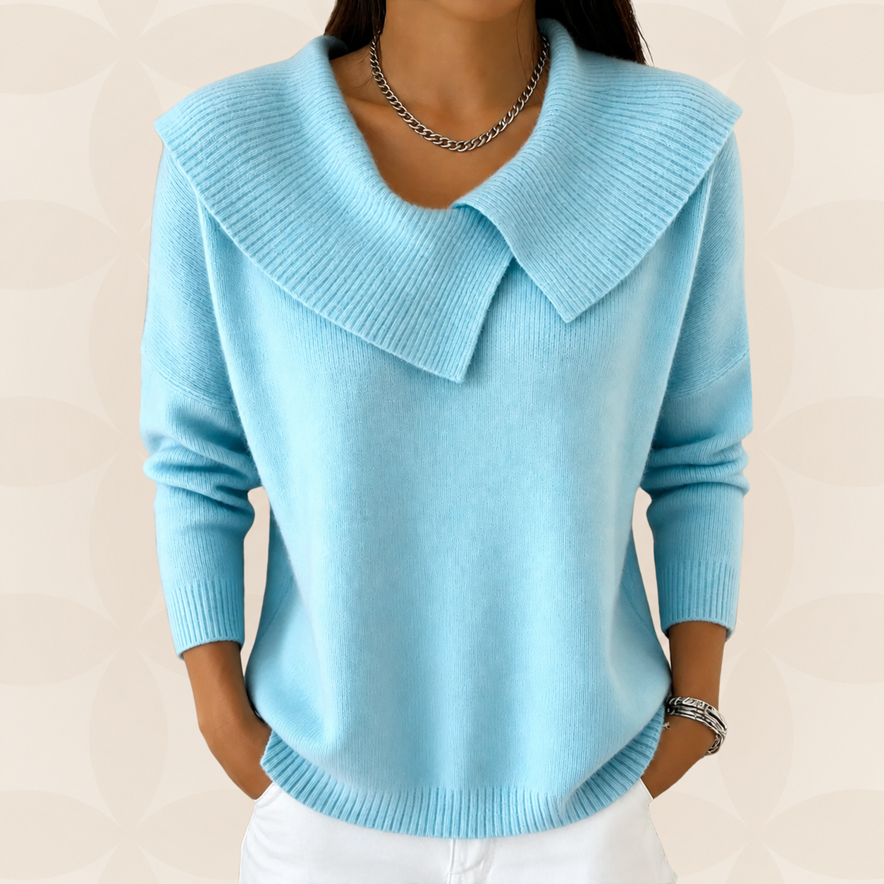 Celeste - Women's Jumper with Collar and Long Sleeves - photo 4