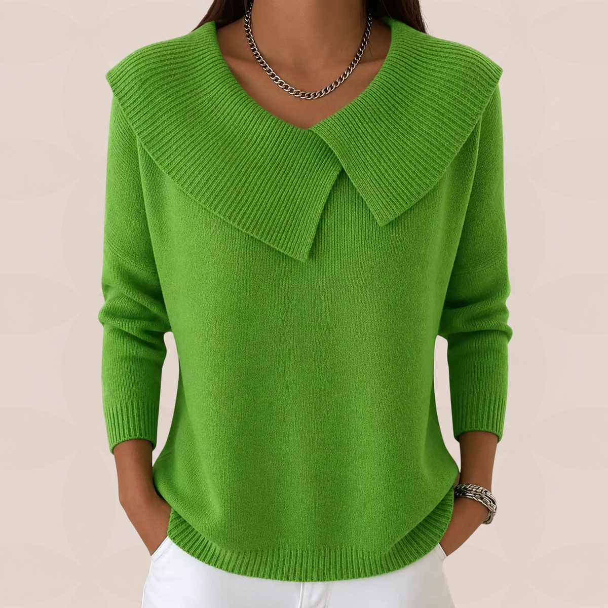 Celeste - Women's Jumper with Collar and Long Sleeves - photo 7