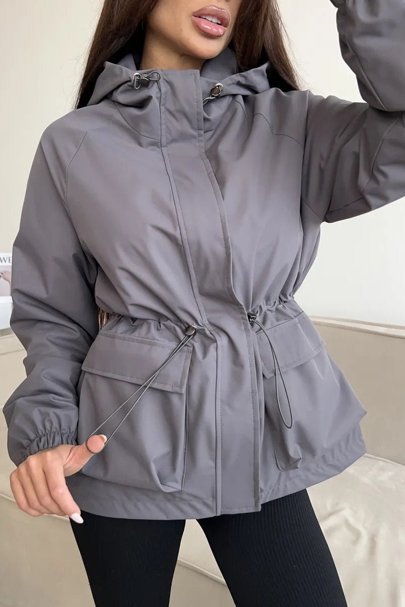 Charlotte - Women's Hooded Jacket with Drawstring Waist - photo 3