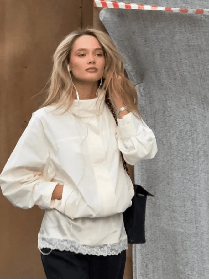 Christabel - Women's Bomber Jacket with Zip Front and Collar - photo 4