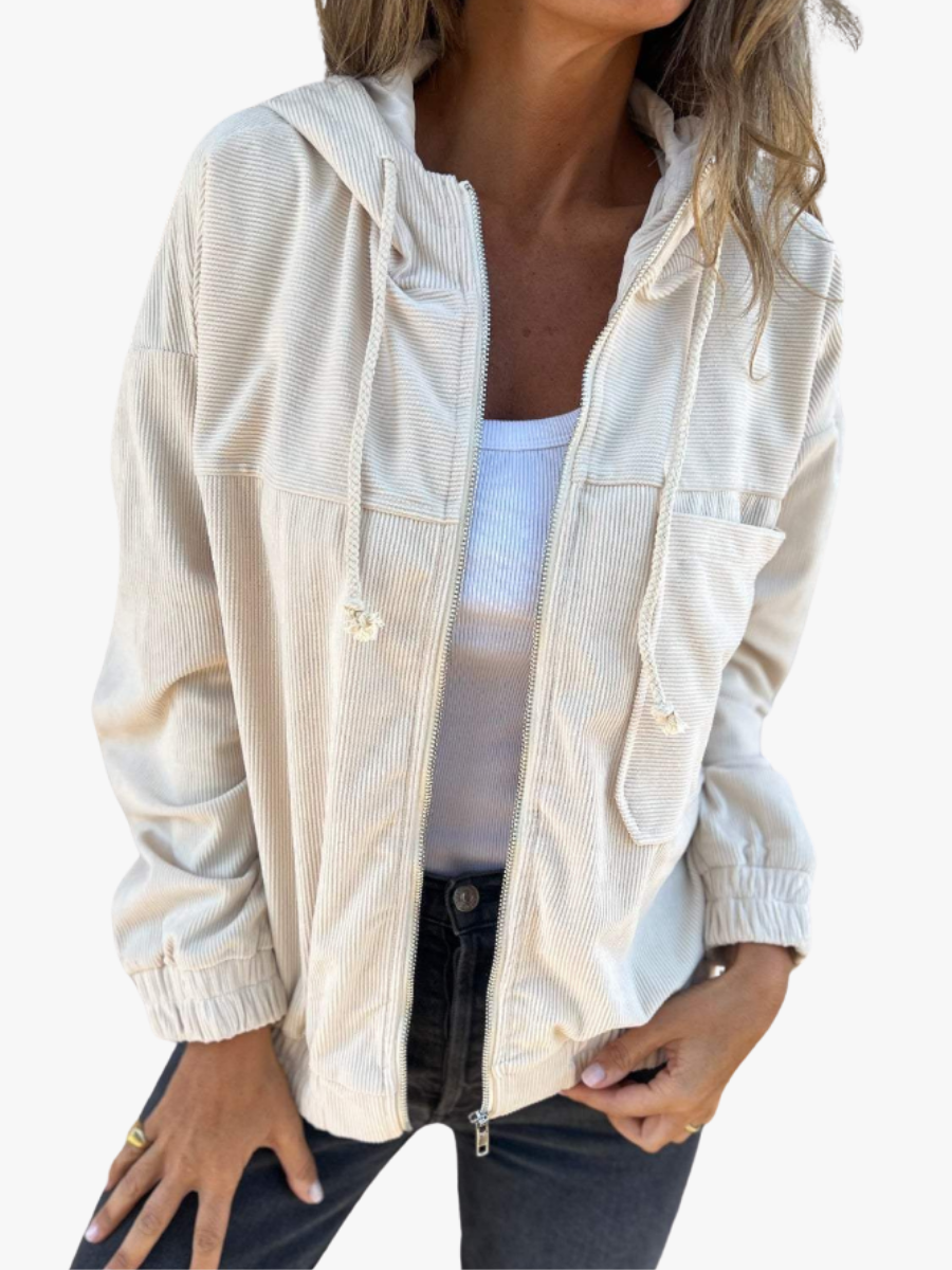 Clothilde - Women's Corduroy Jacket with Hood - photo 6
