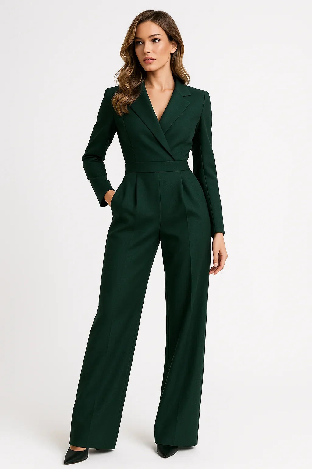 Fiona - V-neck wide-leg women's jumpsuit - photo 3