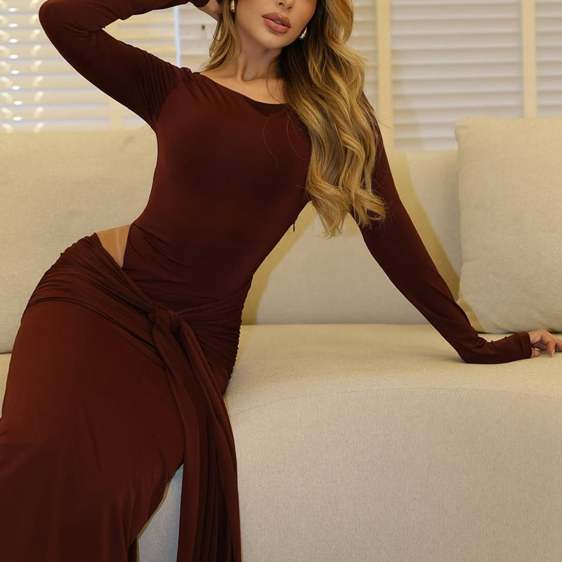 Constance - Women's Off-Shoulder Maxi Dress with a Side Split - photo 4