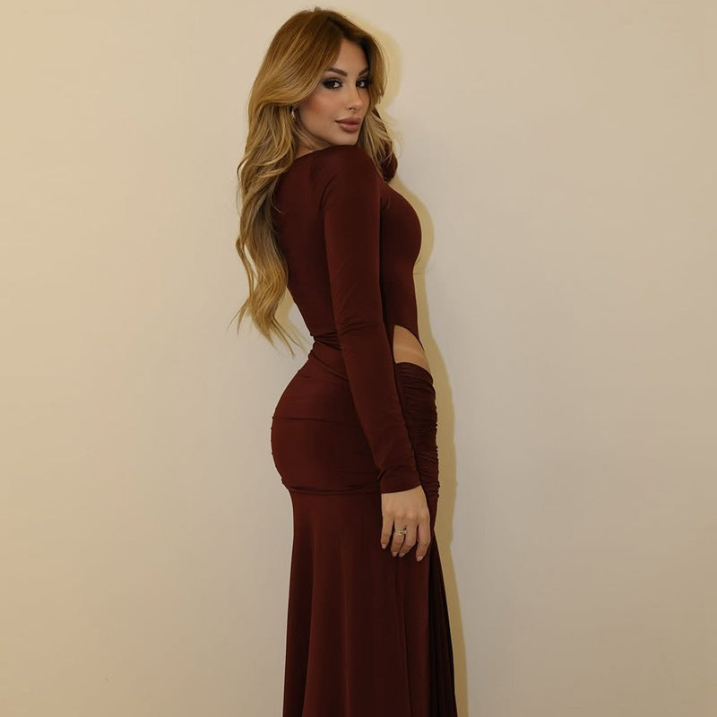 Constance - Women's Off-Shoulder Maxi Dress with a Side Split - photo 5