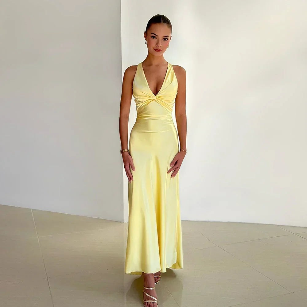 Corliss - Women's Wrap Maxi Dress with Open Back - photo 1