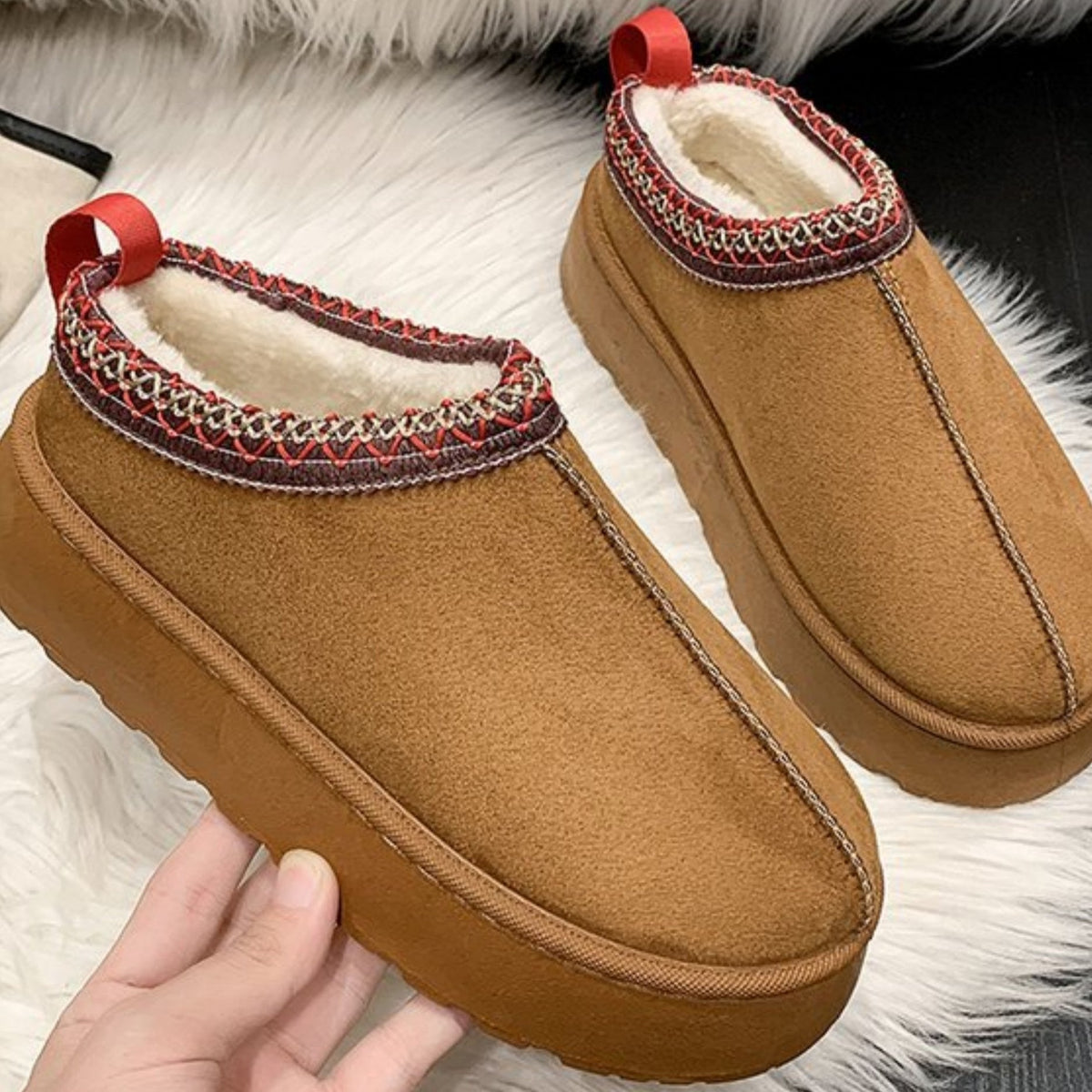 Cornelia - Women's Platform Slippers with Embroidered Trim - photo 8