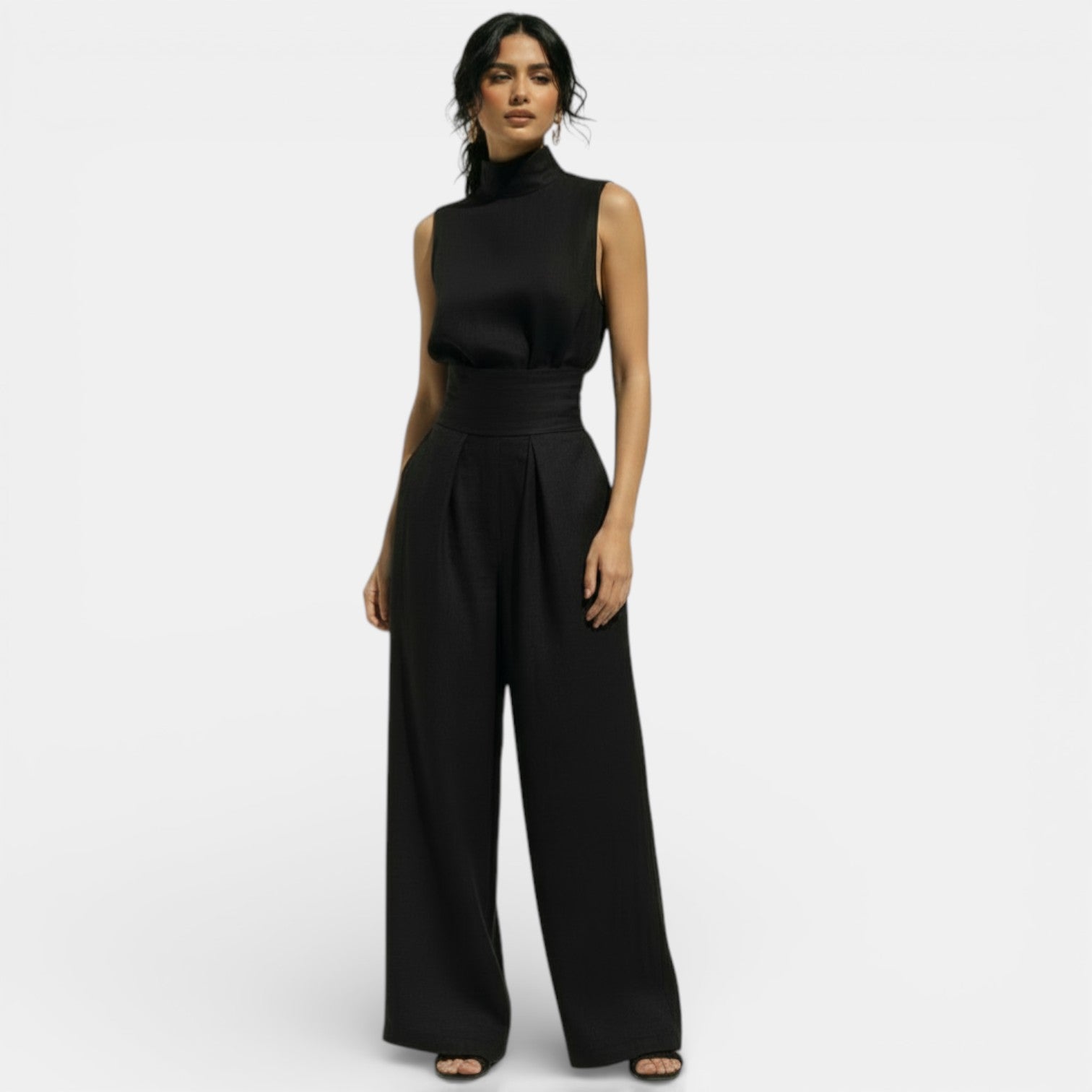 Women's Sleeveless High Neck Wide Leg Set - photo 5