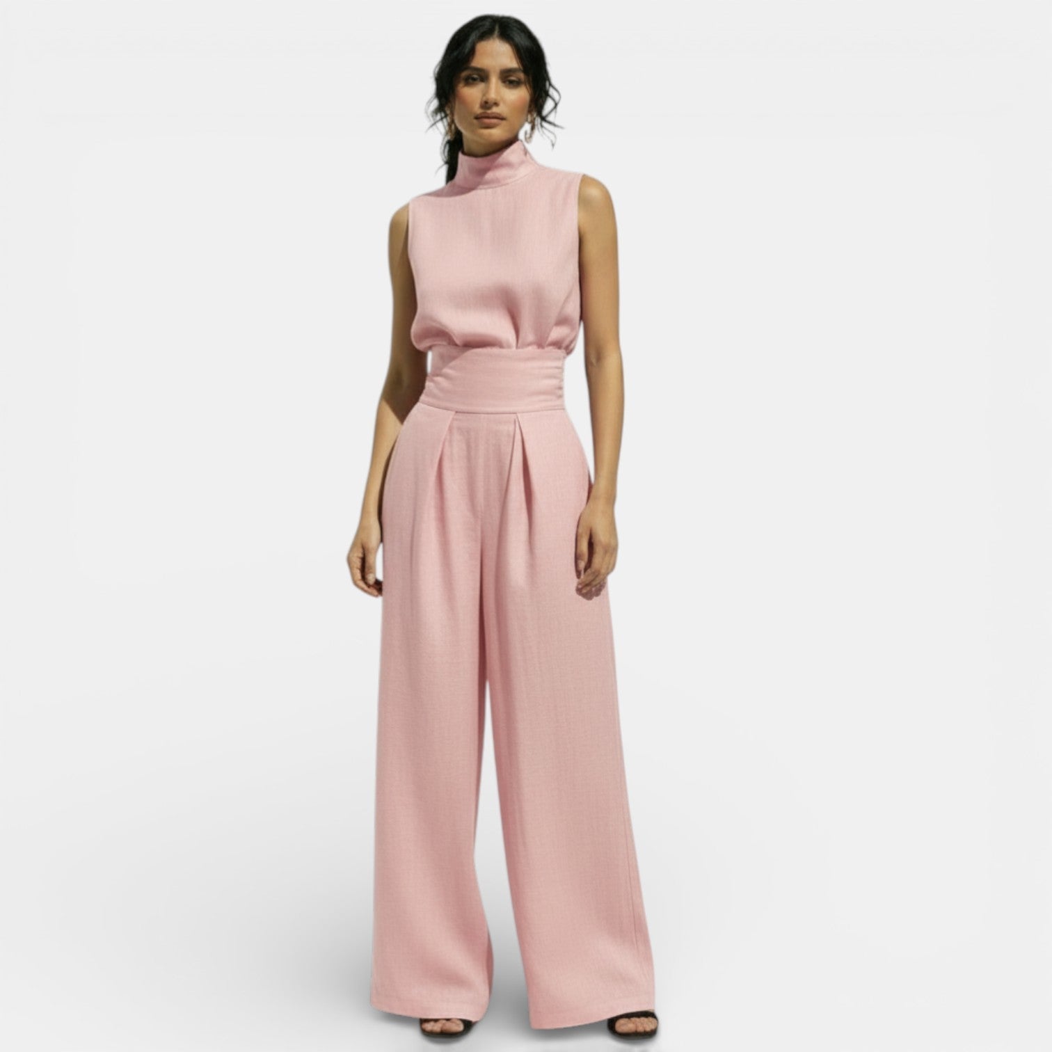 Women's Sleeveless High Neck Wide Leg Set - photo 9