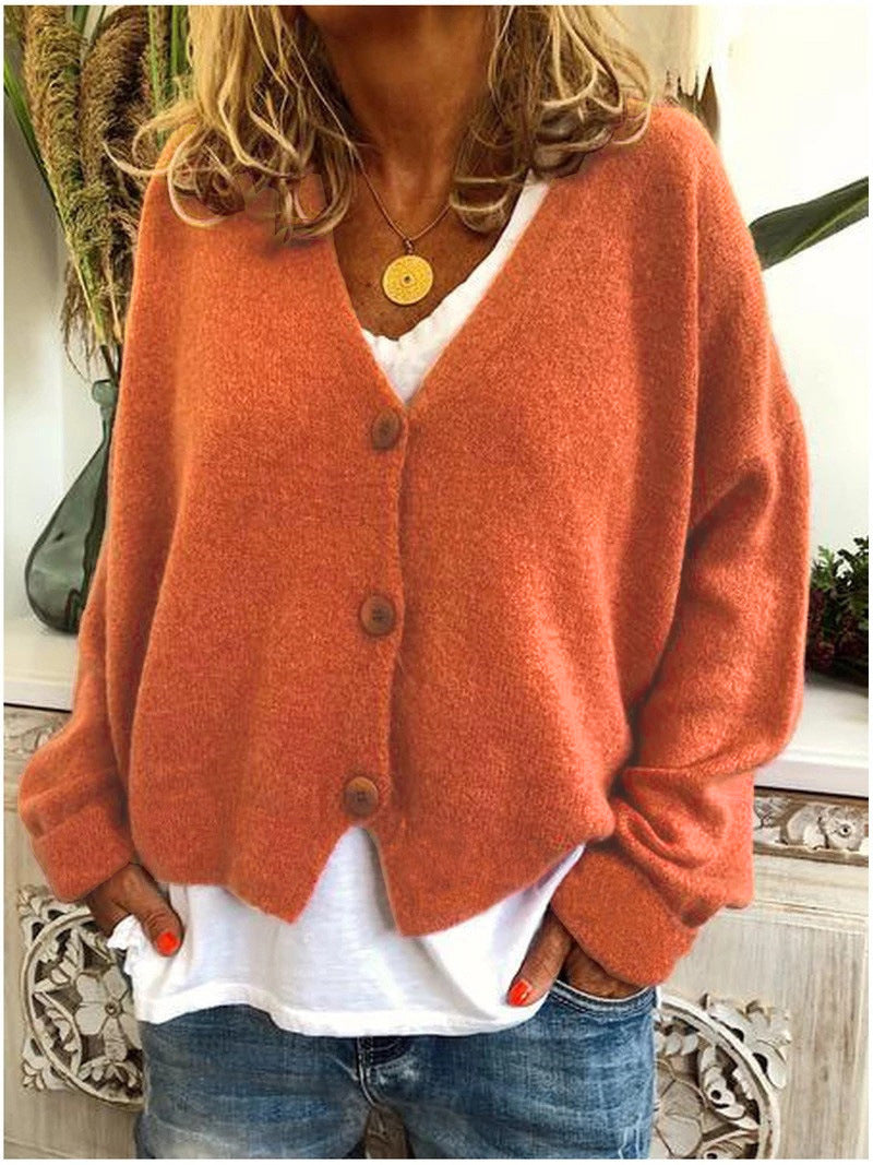 Women's Relaxed Button-Up V-Neck Cardigan - photo 4