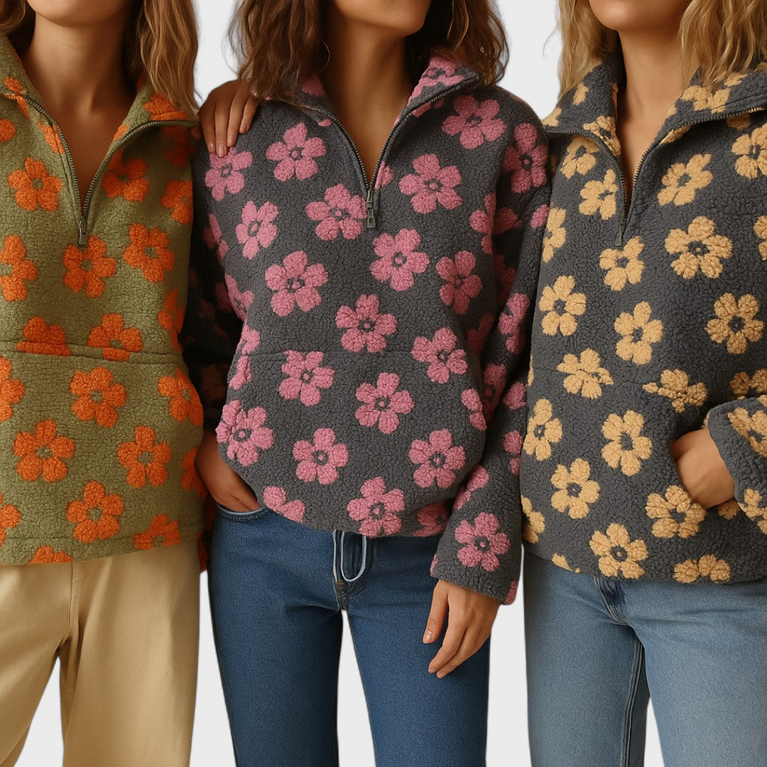 Darla - Women's Fleece-Lined Jumper with Floral Print - photo 9