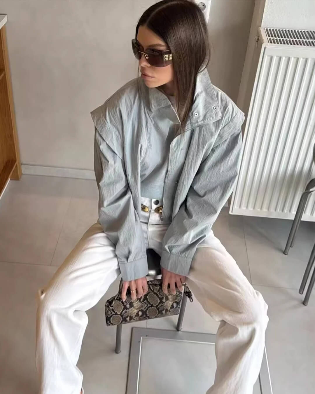 Deirdre - Women's Cropped Jacket with Collar - photo 6