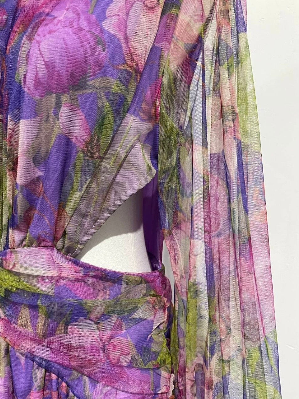 Deirdre - Women's Maxi Dress with Floral Print and Asymmetric Hem - photo 9