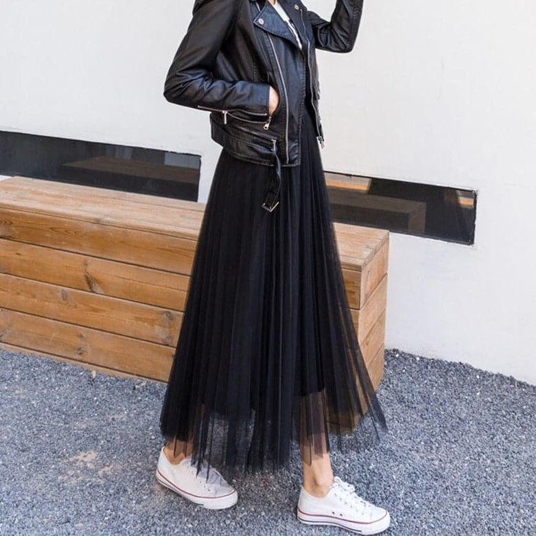 Cecilia - Women's Long Tulle Skirt with a High Waist