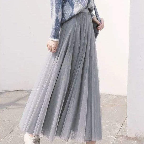 Cecilia - Women's Long Tulle Skirt with a High Waist