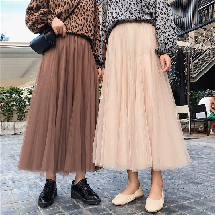 Cecilia - Women's Long Tulle Skirt with a High Waist