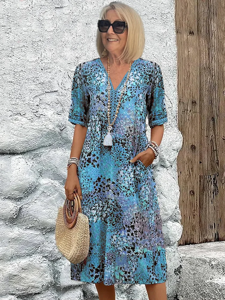 Harper | Rochie midi florală elegantă cu acoperire pentru abdomen