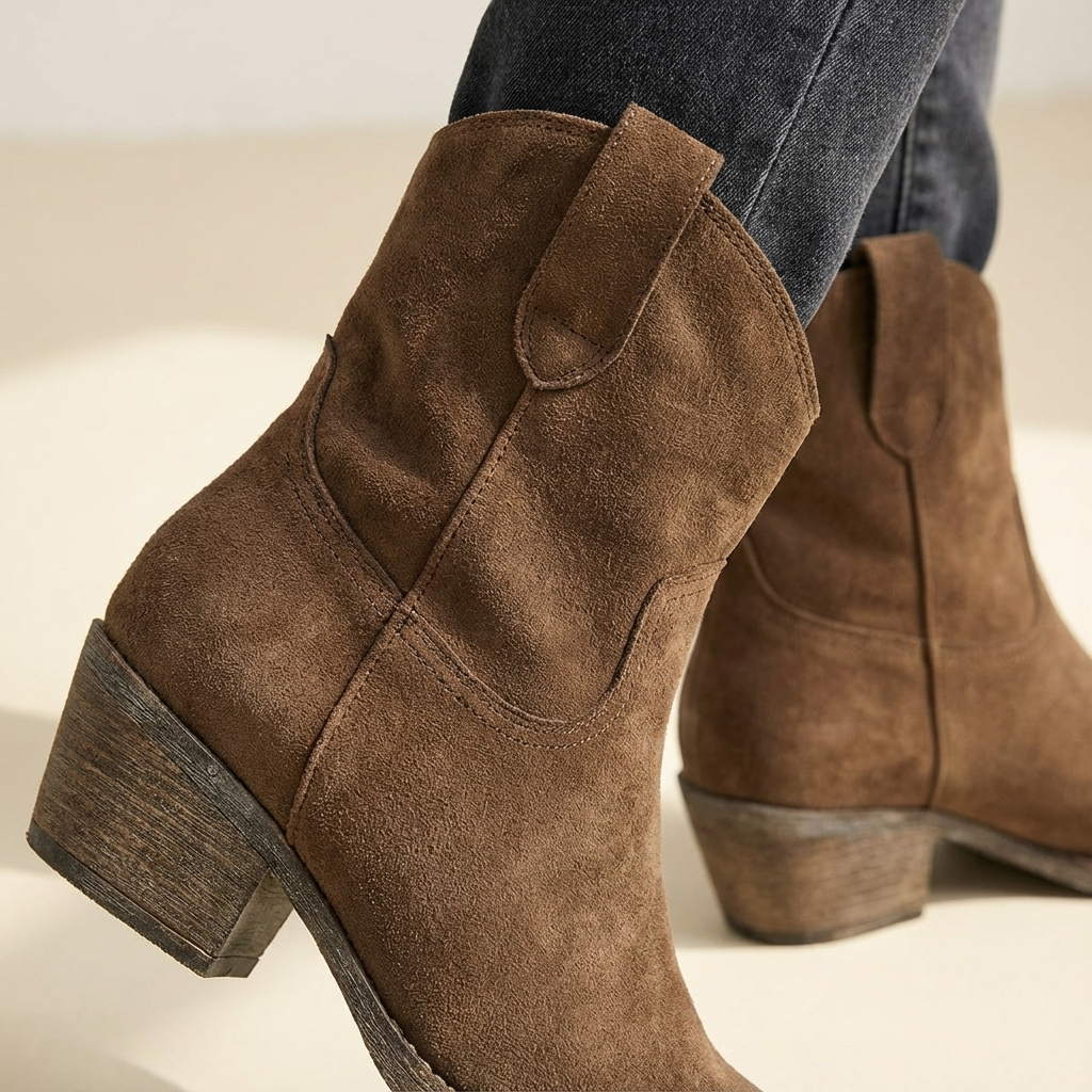Edith - Women's Cowboy Ankle Boots with Block Heel - photo 4
