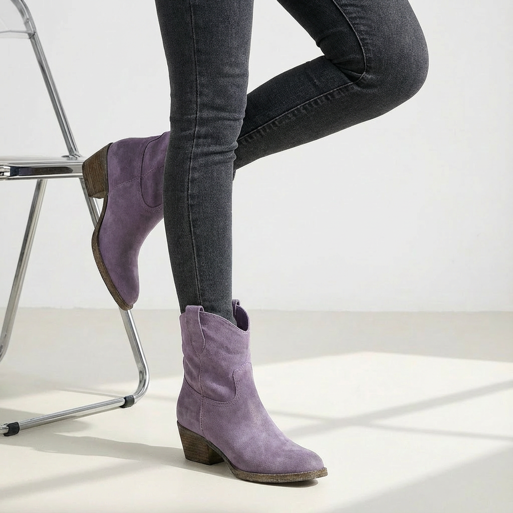 Edith - Women's Cowboy Ankle Boots with Block Heel - photo 5