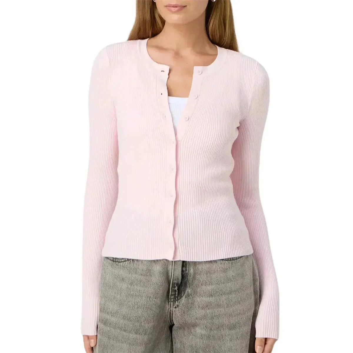 Editha - Women's Knitted Cardigan with Long Sleeves - photo 3