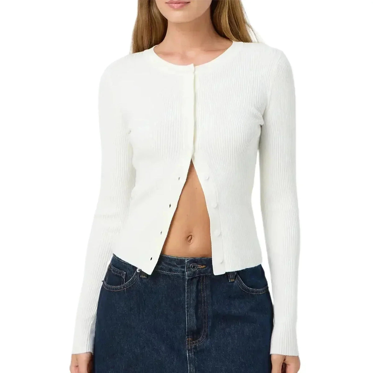 Editha - Women's Knitted Cardigan with Long Sleeves - photo 4