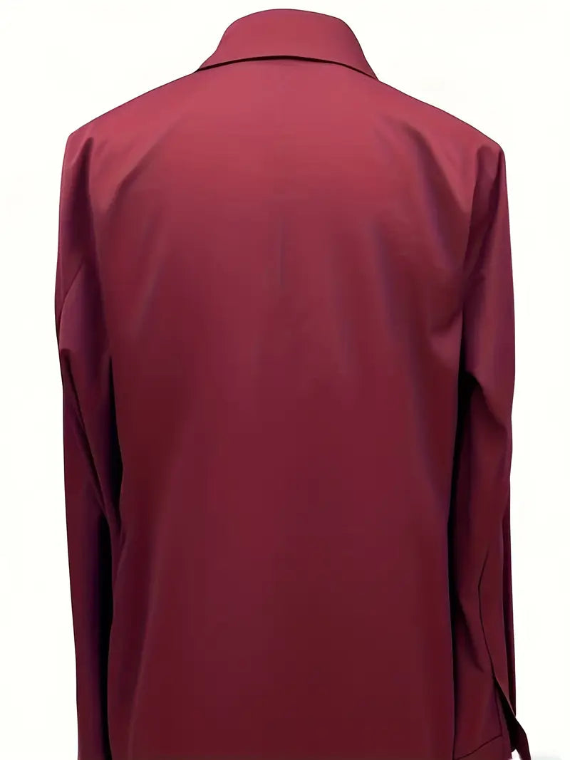 Women's V Neck Blouse with Satin Finish and Flowing Drape