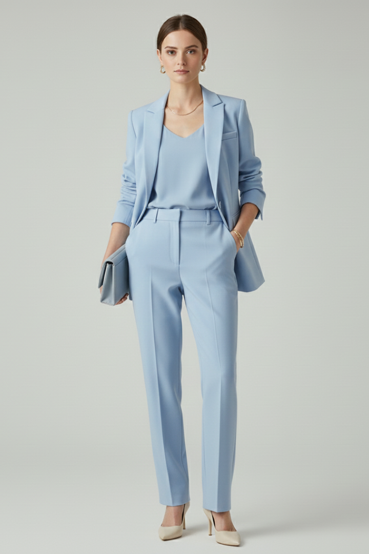 Effie - Women's Blazer and Straight-Leg Trousers Suit Set - photo 7