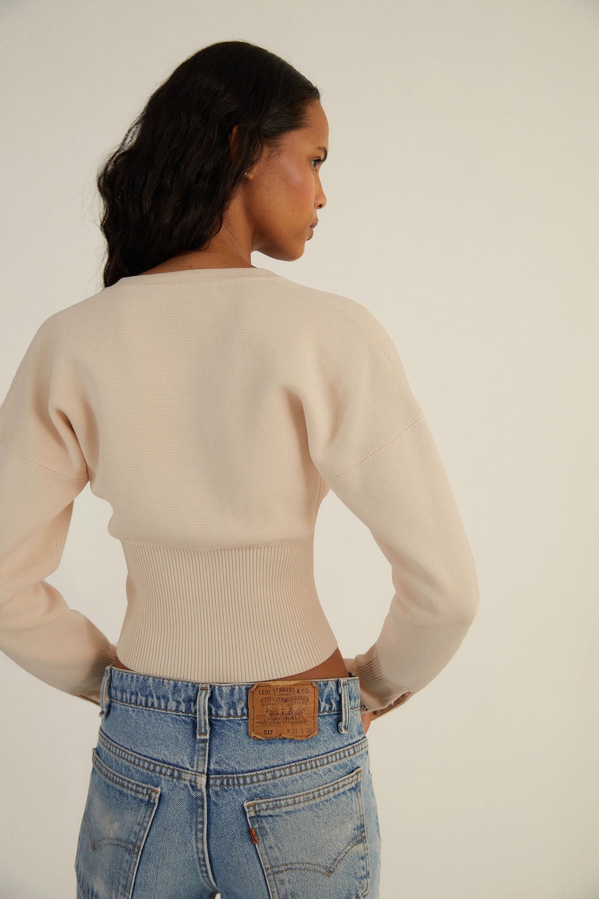 Elaine - Women's Knitted Cardigan with Button Front and Long Sleeves - photo 5