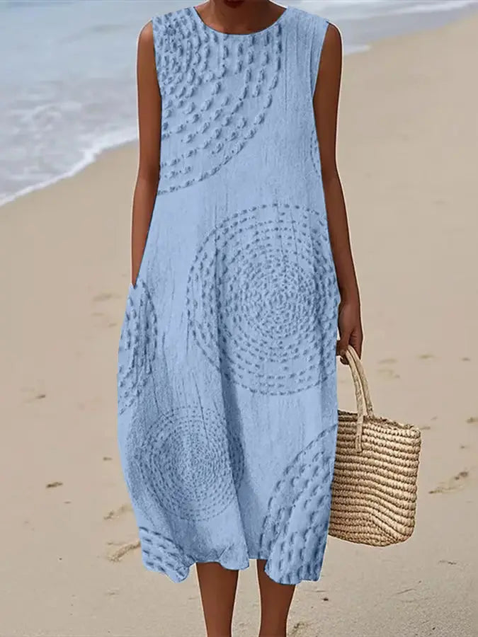 Eleanora - Women's Embroidered Textured Midi Dress - photo 3