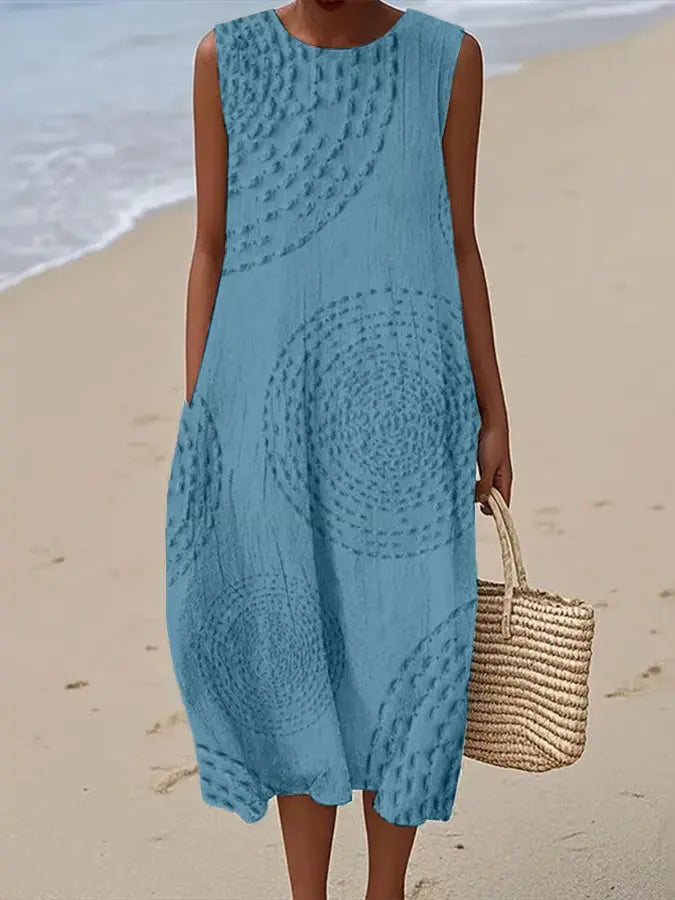 Eleanora - Women's Embroidered Textured Midi Dress - photo 4