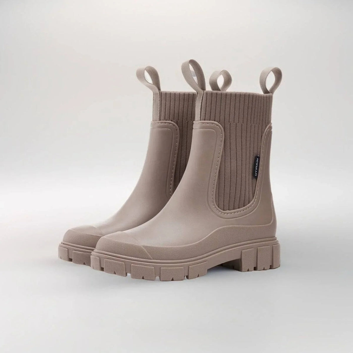 Isadore - Women's Ankle Boots with Ribbed Knit Cuff