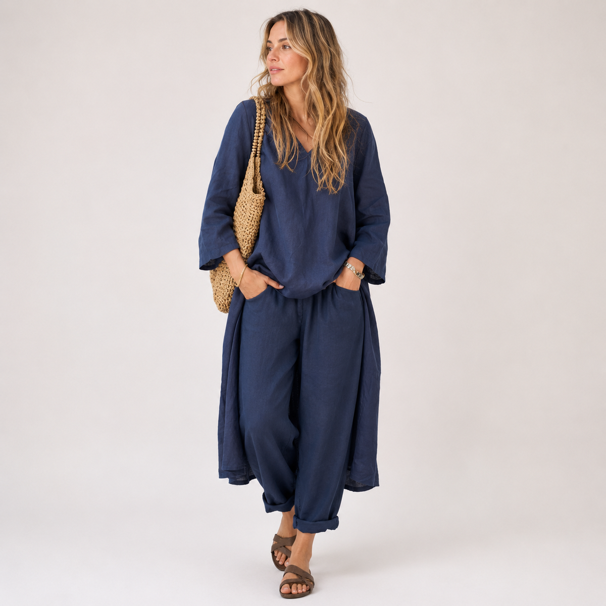 Elsbeth - Women's Relaxed Wide-Leg Two-Piece Set with Top - photo 10