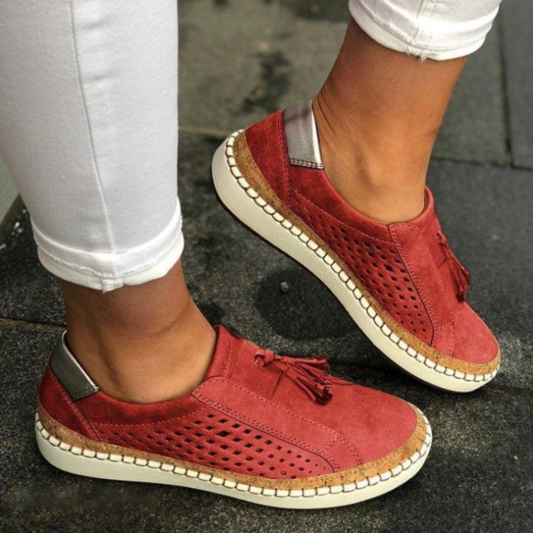Emma - Women's Orthopedic Comfort Slip-On Shoes - Red