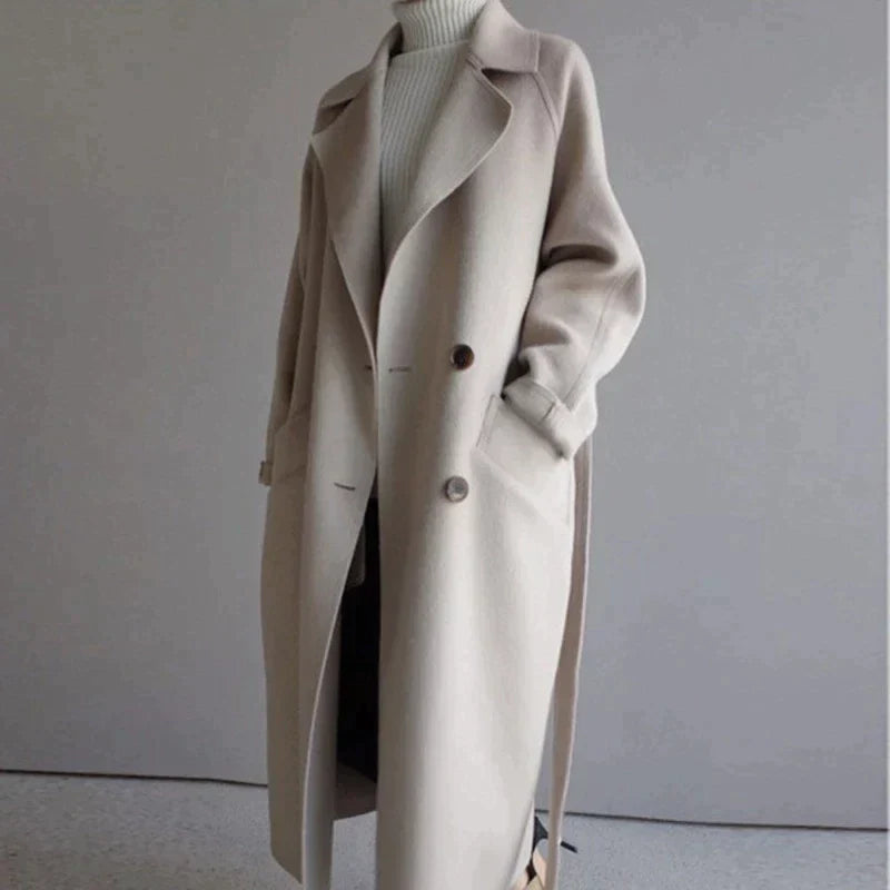 Emmanuelle - Women's Longline Coat with Button Front - photo 1