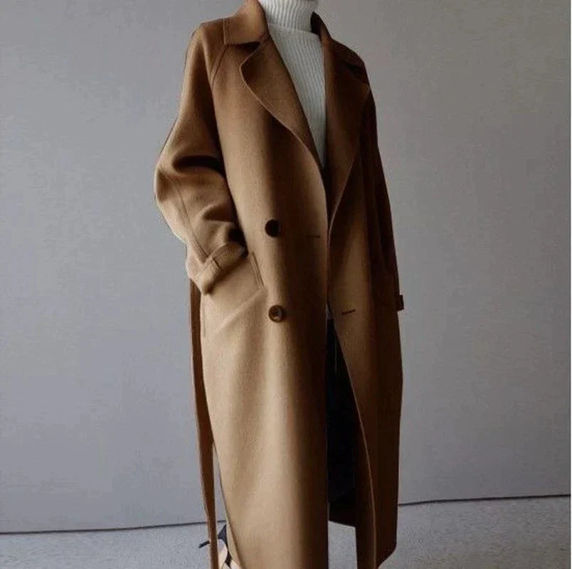 Emmanuelle - Women's Longline Coat with Button Front - photo 3