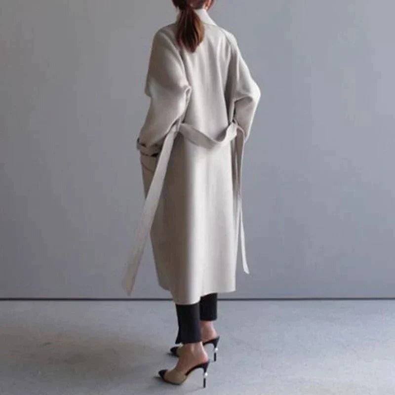 Emmanuelle - Women's Longline Coat with Button Front - photo 7