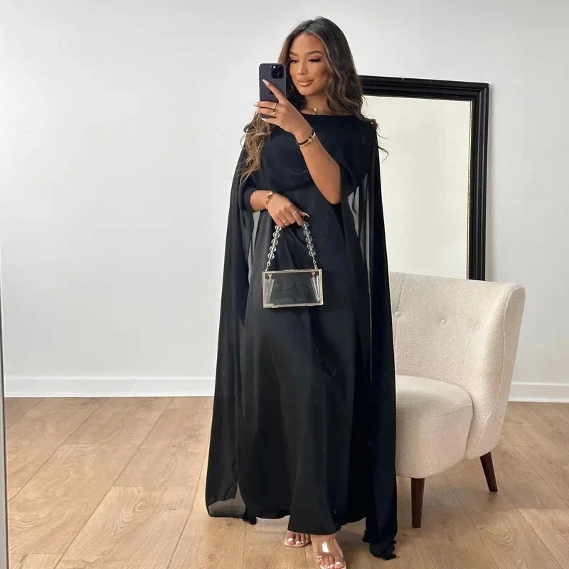 Women's Maxi Cape Dress for Elegant Evening Wear - photo 3