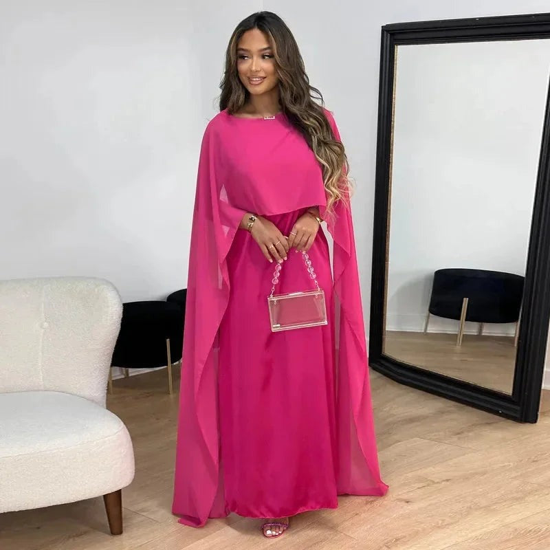 Women's Maxi Cape Dress for Elegant Evening Wear - photo 2