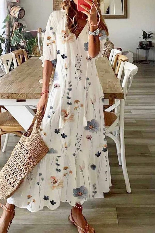 Enid - Women's Floral Tiered Maxi Dress - photo 1
