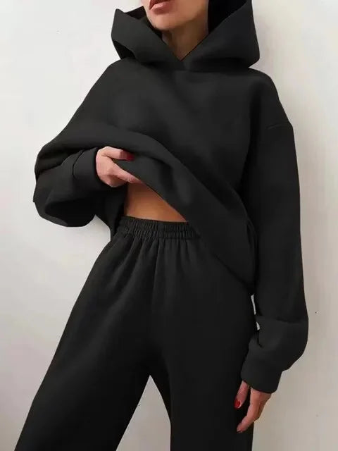 Women's Two Piece Trouser Suit with Wide Leg Trousers