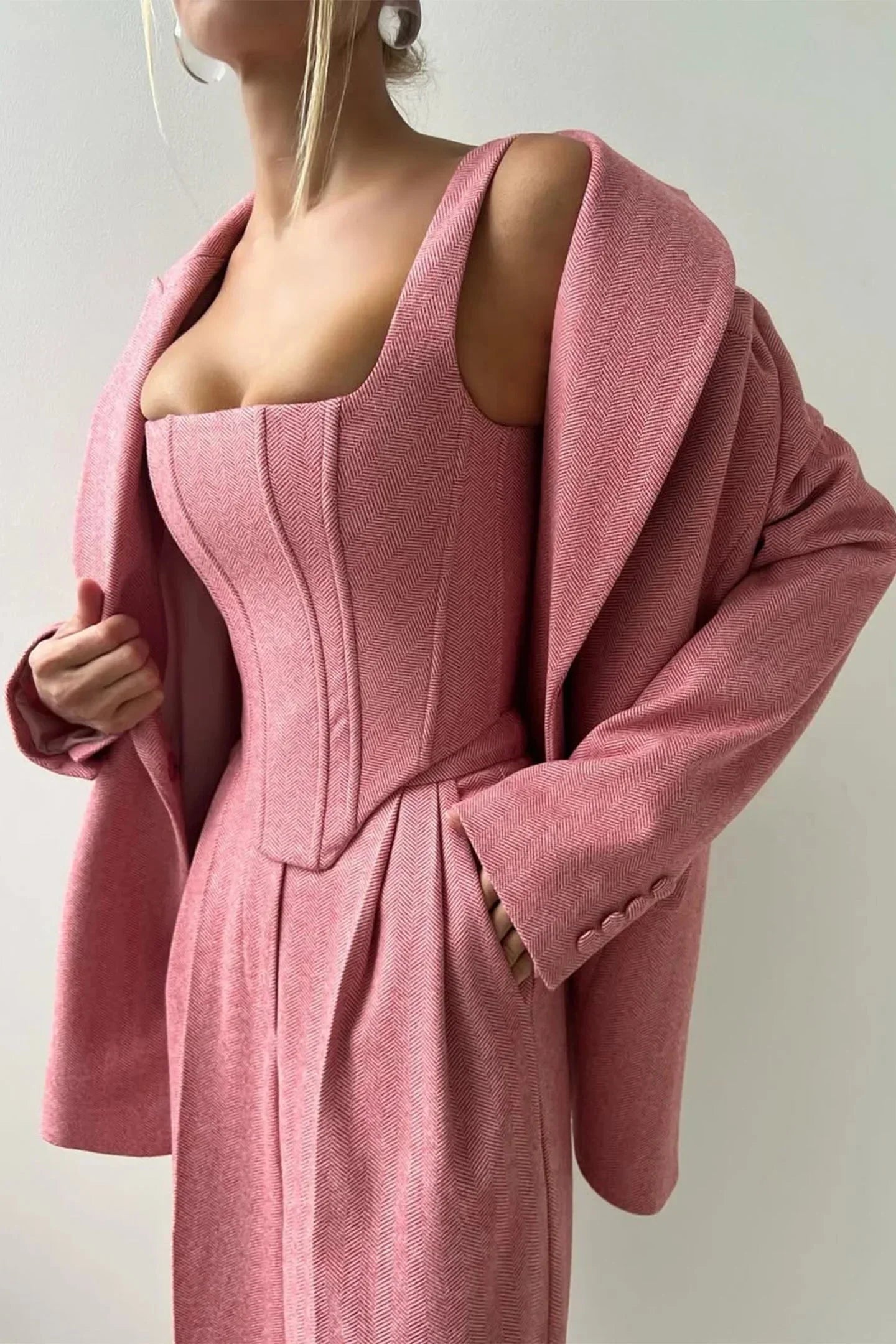 Helena - Completo tre pezzi aderente da donna con top aderente