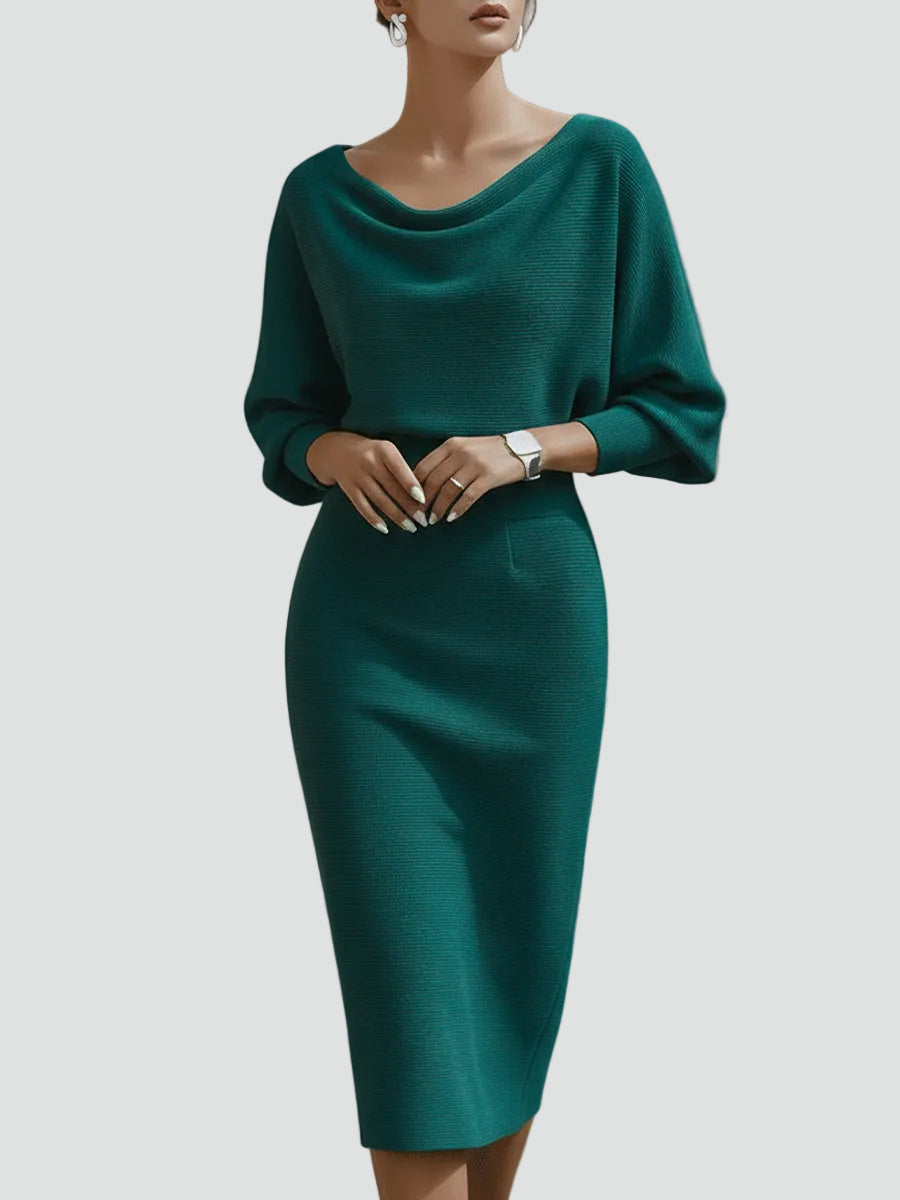 Ernestine - Women's Knitted Dress with Three-Quarter Sleeves - photo 5