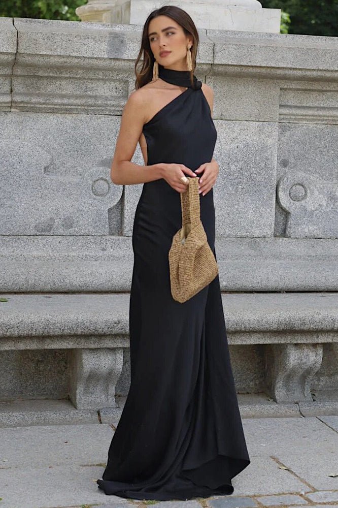 Eulalia - Women's Satin Dress with Halter Neck - photo 8