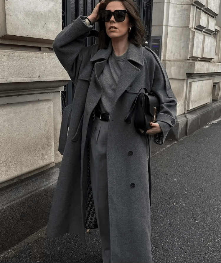 Euphemia - Women's Coat with Tie Belt and Side Pockets - photo 5